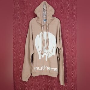 NUTHETA APPAREL Drippy Smiley Hoodie Brownish/Cream Sweatshirt Hoodie UNISEX XXL